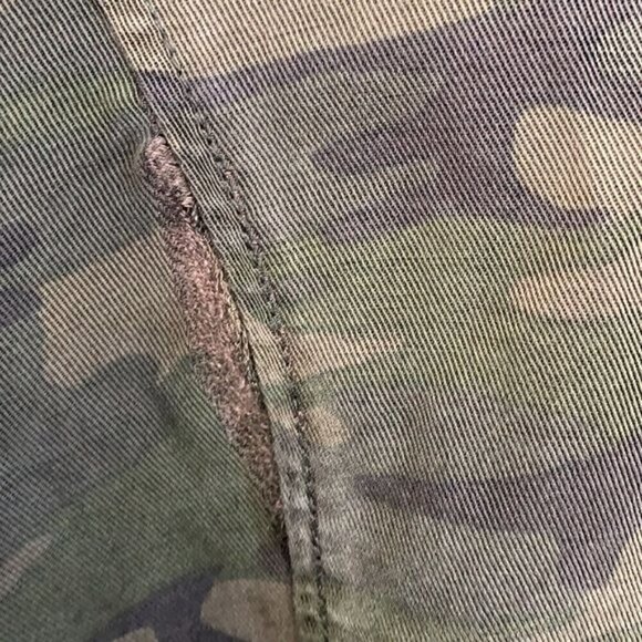 Sanctuary Camo Denim Bomber Jacket - Green/Brown/Black Cotton, Size Small - Picture 10 of 11